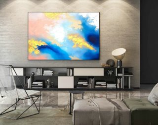 Contemporary Wall Art - Abstract Painting on Canvas, Original Oversize Painting, Extra Large Wall Art LaS580,staircase designs for homes