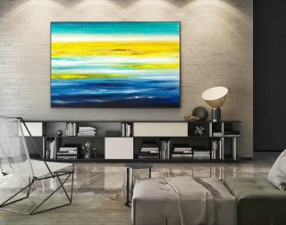 Contemporary Wall Art - Abstract Painting on Canvas, Original Oversize Painting, Extra Large Wall Art LaS161,blue abstract wall art