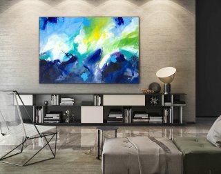 Contemporary Wall Art - Abstract Painting on Canvas, Original Oversize Painting, Extra Large Wall Art LaS071,abstract cow painting