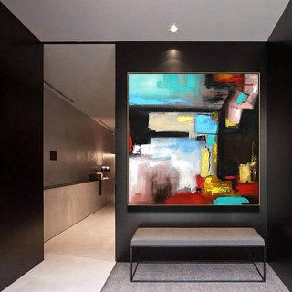 Contemporary Wall Art - Abstract Painting on Canvas, Original Oversize Painting, Extra Large Wall Art LaS424,small living room interior