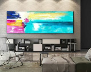 Abstract Canvas Art - Large Painting on Canvas, Contemporary Wall Art, Original Oversize Painting XaS166,waterleaf interiors