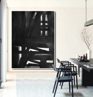 Extra Large Acrylic Painting On Canvas, Minimalist Painting Canvas Art, Black And White Geometrical Painting, HAND PAINTED Original Art.,high quality large canvas paintings