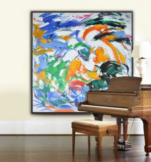 Large Modern Art Contemporary Painting, Handmade Original Art, Acrylic Paintingt - By Biao,abstract simple art