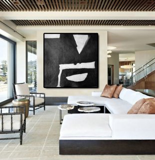 Original Artwork Extra Large Abstract Painting, Acrylic Painting Canvas Art Hand Painted Black And White Minimalst Painting.,acrylic modern art