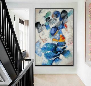 Extra Large Colorful Vertical Modern Artwork Contemporary Abstract wall Art Thick Texture Acrylic Painting on Canvas 48 x 72" /180cm,nature artists modern