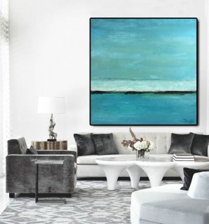 Oil Abstract Art, Abstract painting, Ocean Color, Painting On Canvas, Large wall art, Abstract wall painting, Heavy Texture, Living Room Decor,simple restaurant interior design