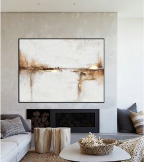 Original Abstract Canvas Wall Art Office Decor,Beige Painting Gold Painting,Large Abstract Art Painting On Canvas,Ocean Landscape Painting,abstract sailboat