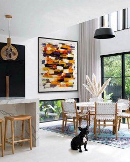 Original Unique Contemporary Modern Wall Abstract Artwork Wall Hand Painted Heavy Textured Palette Knife Vertical Oil painting,best interior design low cost