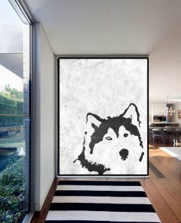 Extra Large Acrylic Painting On Canvas, Minimalist Painting Canvas Art, Black White Wolf Painting, HAND PAINTED Original Art.,modern painting designs