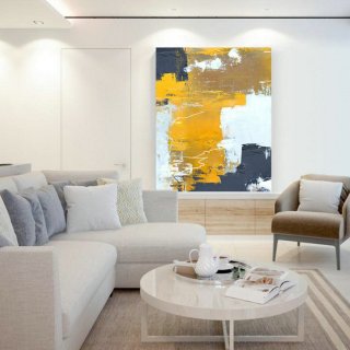 Original Orange Yellow Abstract Painting,Abstract Painting Canvas,Browm Abstract Painting,White Abstract Painting,Modern Living Room Art,contemporary abstract artists 2018