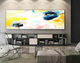 Abstract Canvas Art - Large Painting on Canvas, Contemporary Wall Art, Original Oversize Painting XaS048,sunflower abstract art
