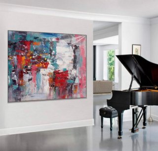Large Modern Art Handmade Palette Knife Painting Modern Wall Art Textured Acrylic Painting 48x60"/120x150cm,square abstract painting