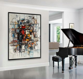 Original Modern Contemporary Abstract Wall Artwork Living Room Interior Decor Hand Painted Textured Vertical Palette Knife Oil Painting,tate britain artists
