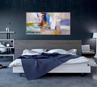 Abstract Wall Art Painting Interior Decor Painting Modern Acrylic Painting Canvas Art Original Abstract Art 24x48"/60x120cm,kandinsky early paintings