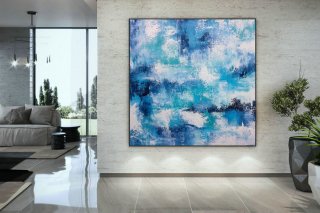 Extra Large Wall Art Palette Knife Artwork Original Painting,Painting on Canvas Modern Wall Decor Contemporary Art, Abstract Painting DMC133,abstract art white
