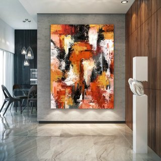 Large Abstract Painting on Canvas,Large Painting on Canvas,painting colorful,gold canvas painting,home decor modern D2c027,cactus abstract art