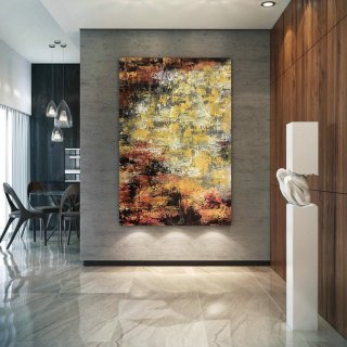 Large Modern Wall Art Painting,Large Abstract wall art,oil hand painting,xl abstract painting,large wall art decor D2c032,black and yellow abstract art